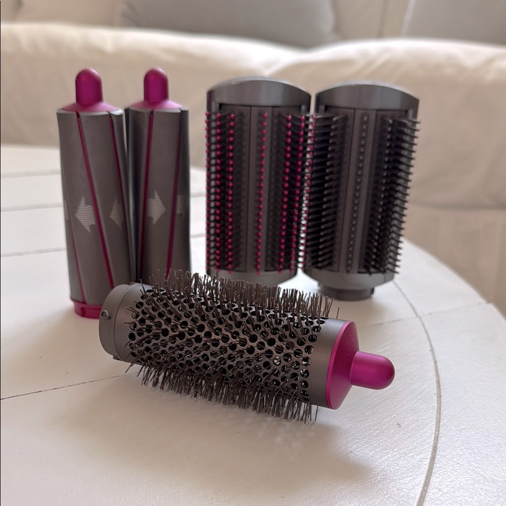 Dyson Gray and Pink Hair Styling Tool Attachments Only